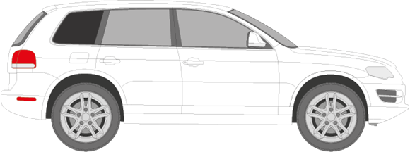 Afbeelding van Zijruit rechts Volkswagen Touareg (DONKERE RUIT)