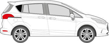 Afbeelding van Zijruit rechts Ford B-max (DONKERE RUIT)
