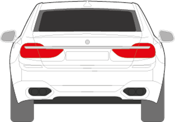 Afbeelding van Achterruit BMW 7-serie (DONKER GROENE RUIT)