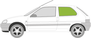 Afbeelding van Zijruit links Peugeot 106 3 deurs (uitstelbaar)