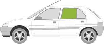 Afbeelding van Zijruit links Peugeot 106 5 deurs 