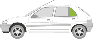 Afbeelding van Zijruit links Peugeot 106 5 deurs 