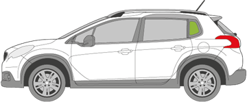 Afbeelding van Zijruit links Peugeot 2008 