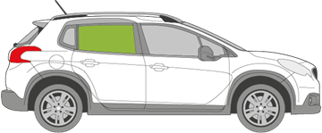 Afbeelding van Zijruit rechts Peugeot 2008 
