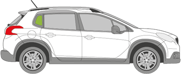 Afbeelding van Zijruit rechts Peugeot 2008 