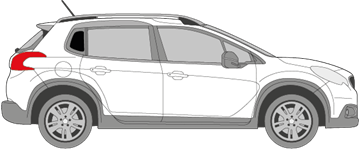 Afbeelding van Zijruit rechts Peugeot 2008 (DONKERE RUIT)