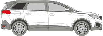 Afbeelding van Zijruit rechts Peugeot 5008 (DONKERE RUIT)