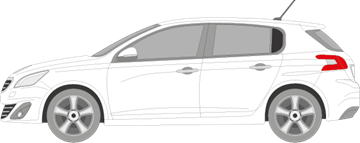 Afbeelding van Zijruit links Peugeot 308 5 deurs (DONKERE RUIT)