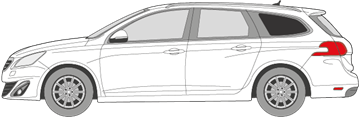 Afbeelding van Zijruit links Peugeot 308 SW (DONKERE RUIT)