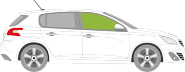 Afbeelding van Zijruit rechts Peugeot 308 5 deurs