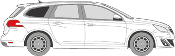 Afbeelding van Zijruit rechts Peugeot 308 SW (DONKERE RUIT)