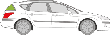Afbeelding van Zijruit rechts Peugeot 407 SW