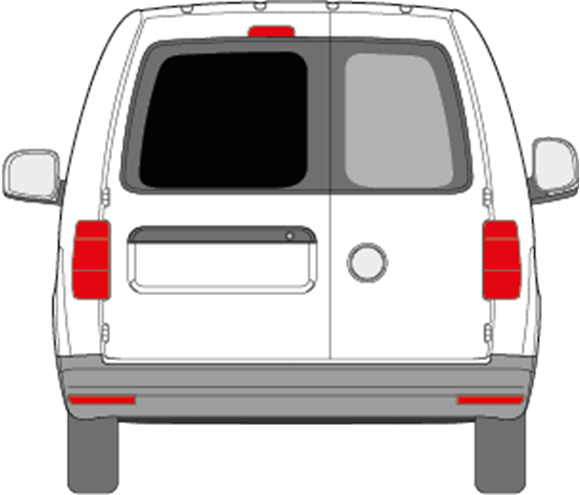 Afbeelding van Achterruit links Volkswagen Caddy met ontdooiing (DONKERE RUIT)