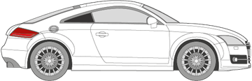 Afbeelding van Zijruit rechts Audi TT Coupé (DONKERE RUIT)