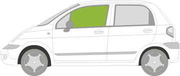 Afbeelding van Zijruit links Chevrolet Matiz 5 deurs 