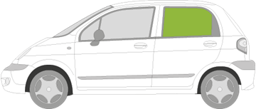Afbeelding van Zijruit links Chevrolet Matiz 5 deurs 