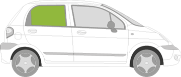 Afbeelding van Zijruit rechts Chevrolet Matiz 5 deurs 