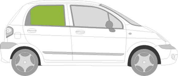 Afbeelding van Zijruit rechts Chevrolet Matiz 5 deurs 