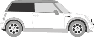 Afbeelding van Zijruit rechts Mini 3 deurs hatchback (DONKERE RUIT)
