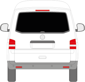 Afbeelding van Achterruit VW Transporter Family Van zonder gat voor ruitenwisser (DONKERE RUIT)