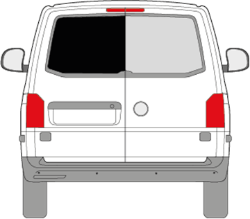 Afbeelding van Achterruit links VW Transporter combi (DONKERE RUIT)