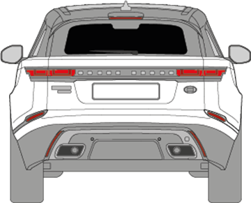 Afbeelding van Achterruit Range Rover Velar (DONKERE RUIT)