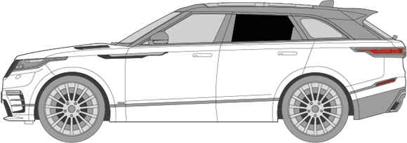 Afbeelding van Zijruit links Range Rover Velar (DONKERE RUIT)