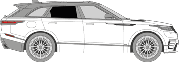 Afbeelding van Zijruit rechts Range Rover Velar (DONKERE RUIT)