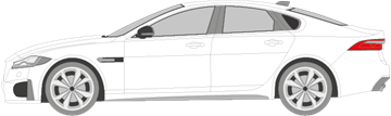 Afbeelding van Zijruit links Jaguar XF (DONKERE RUIT)