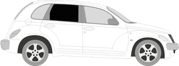 Afbeelding van Zijruit rechts Chrysler Pt cruiser (DONKERE RUIT)
