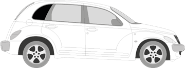 Afbeelding van Zijruit rechts Chrysler Pt cruiser (DONKERE RUIT)