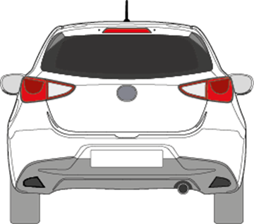 Afbeelding van Achterruit Mazda 2 5 deurs antenne (DONKERE RUIT)