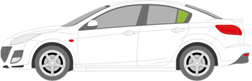 Afbeelding van Zijruit links Mazda 3 sedan 