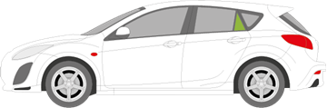Afbeelding van Zijruit links Mazda 3 5 deurs 