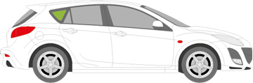 Afbeelding van Zijruit rechts Mazda 3 5 deurs 