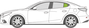 Afbeelding van Zijruit links Mazda 3 sedan