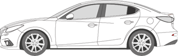 Afbeelding van Zijruit links Mazda 3 sedan (DONKERE RUIT) 