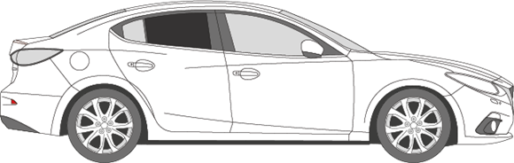 Afbeelding van Zijruit rechts Mazda 3 sedan (DONKERE RUIT)