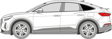 Afbeelding van Zijruit links Audi Q4 E-Tron Sportback (DONKERE RUIT)
