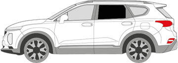 Afbeelding van Zijruit links Hyundai Santa Fe (DONKERE RUIT)