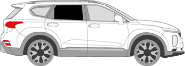 Afbeelding van Zijruit rechts Hyundai Santa Fe (DONKERE RUIT)