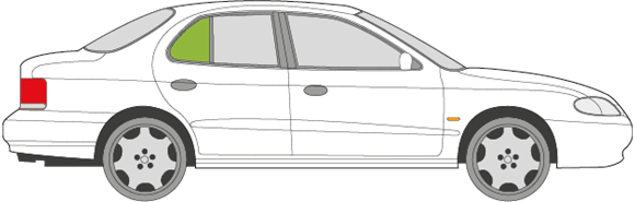 Afbeelding van Zijruit rechts Hyundai Lantra 