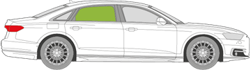 Afbeelding van Zijruit rechts Audi A8 