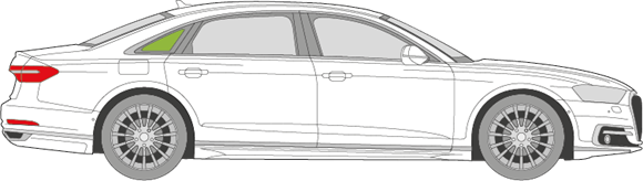 Afbeelding van Zijruit rechts  Audi A8 