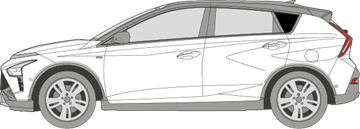 Afbeelding van Zijruit links Hyundai Bayon (DONKERE RUIT)