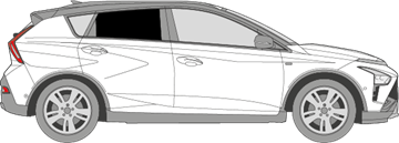 Afbeelding van Zijruit rechts Hyundai Bayon (DONKERE RUIT)