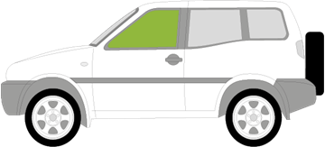 Afbeelding van Zijruit links Nissan Terrano 3 deurs SUV